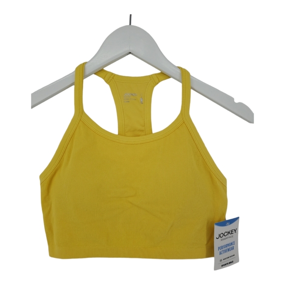 Jockey NWT Seamfree Jersey Bra Size Large in Lemon Drop Yellow Retail $34 - Picture 2 of 6